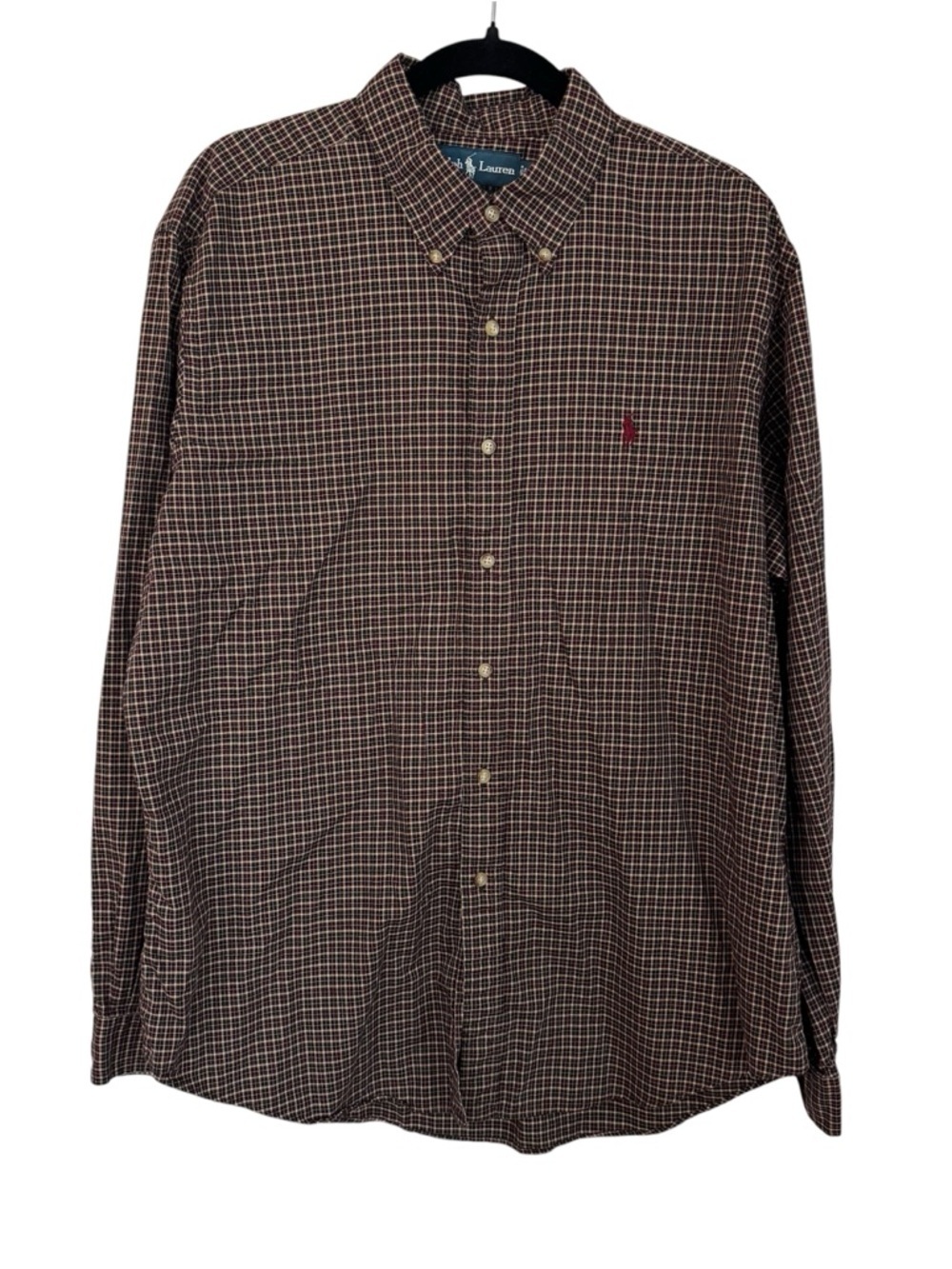 Ralph Lauren Men’s Classic Fit Long Sleeve Plaid Button Up Shirt Sz XL GUC